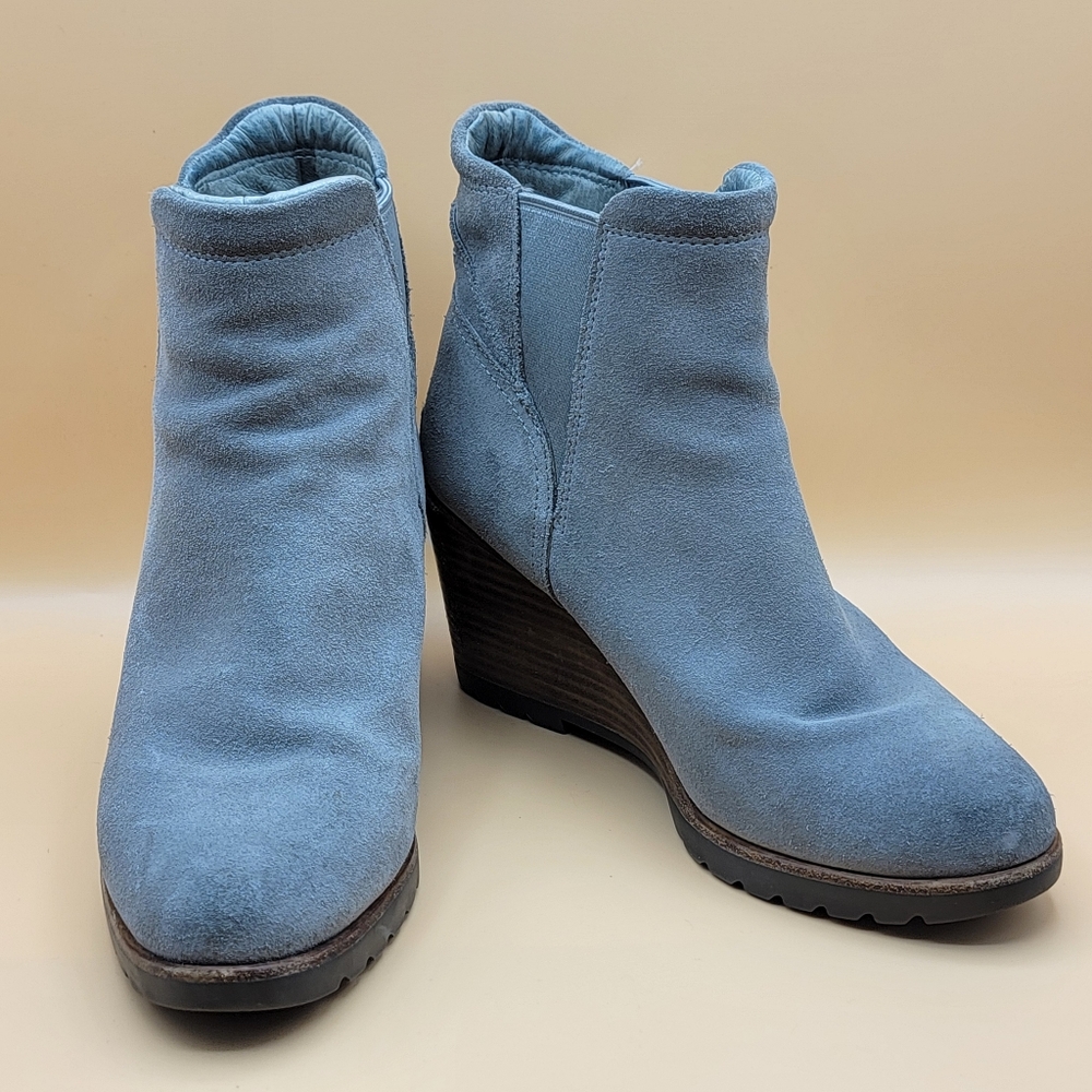 Sorel Women's Grayish-Brown Suede Wedge‎ Ankle Boots SIZE 8  #1750